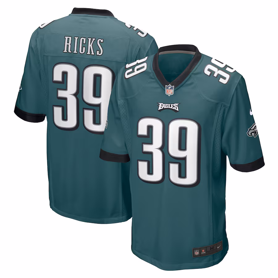 Men's Philadelphia Eagles Eli Ricks Nike Midnight Green Team Game Jersey - Jersey