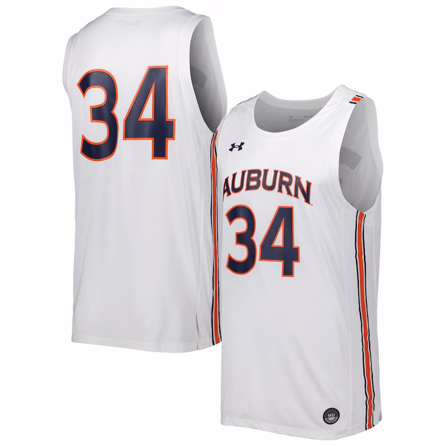 Auburn Tigers Under Armour Replica Basketball Jersey - White - Jersey