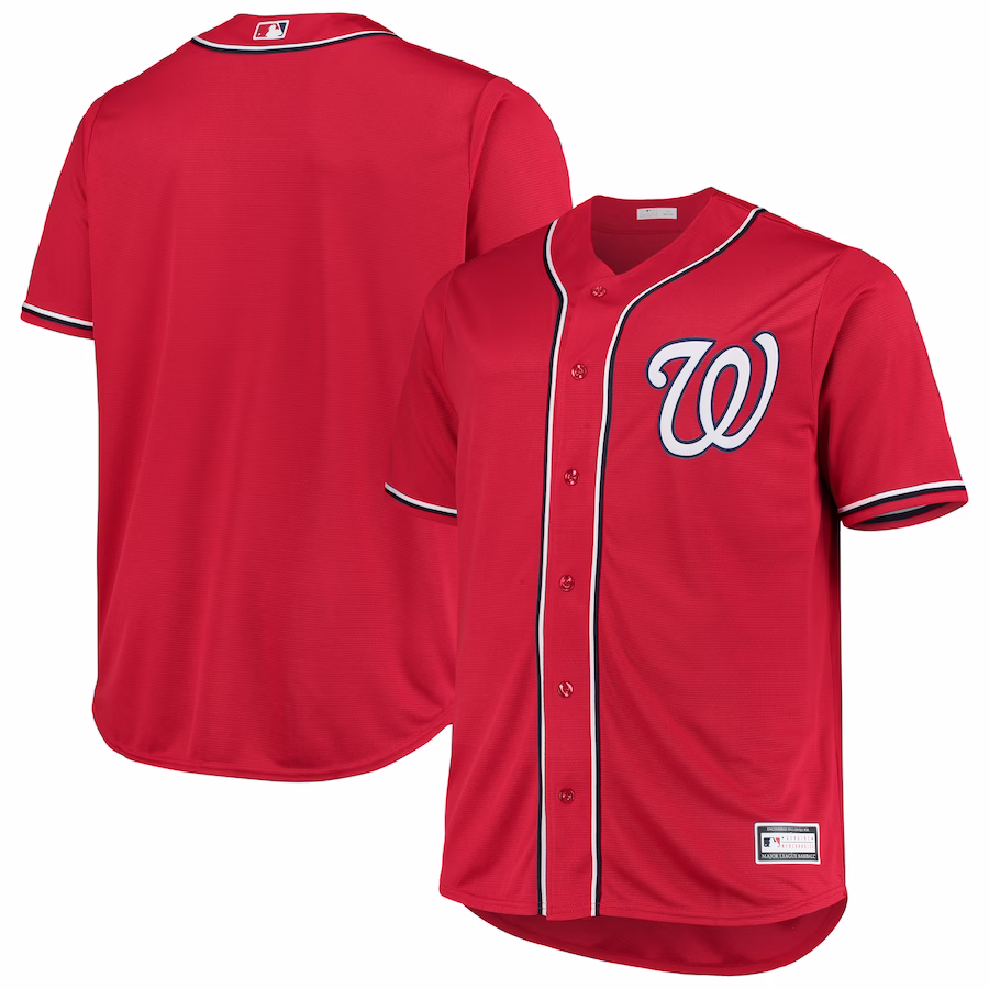Men's Washington Nationals Red Big & Tall Alternate Replica Team Jersey - Jersey