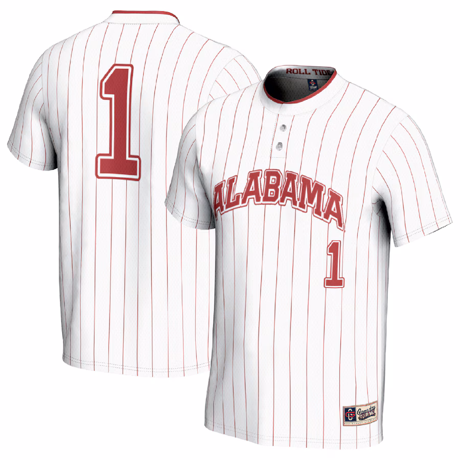 #1 Alabama Crimson Tide GameDay Greats Youth Lightweight Softball Fashion Jersey - White - Jersey