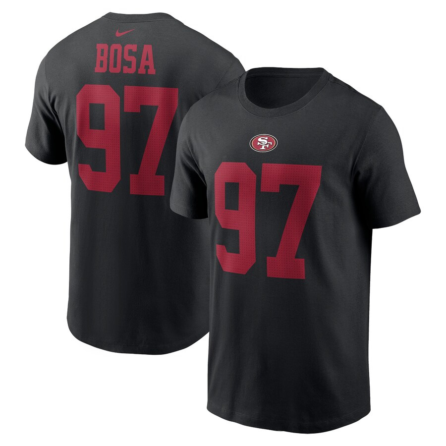 Men's San Francisco 49ers Nick Bosa Nike Black Player Name & Number T-Shirt - Jersey