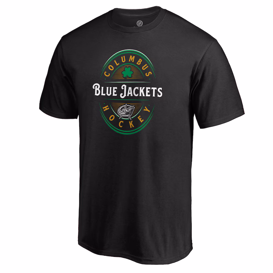 Men's Columbus Blue Jackets Black St. Patrick's Day Forever Lucky T-Shirt - Jersey