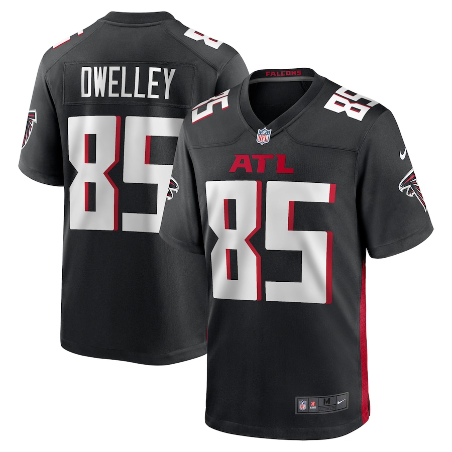 Men's Atlanta Falcons Ross Dwelley Nike Black Team Game Jersey - Jersey