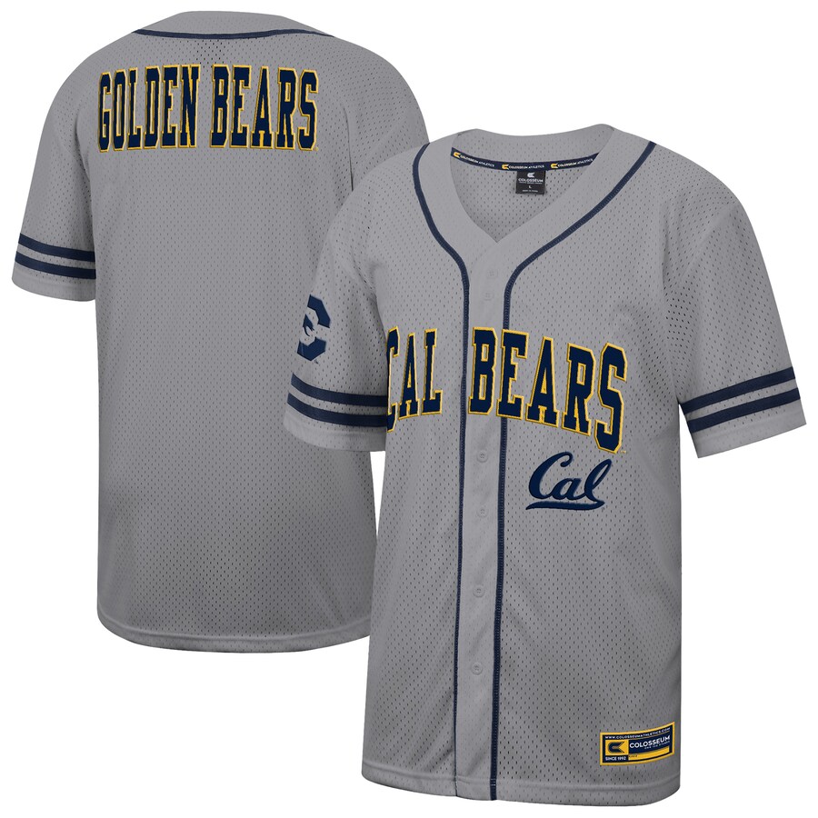 Men's Colosseum Gray Cal Bears Free Spirited Baseball Jersey - Jersey