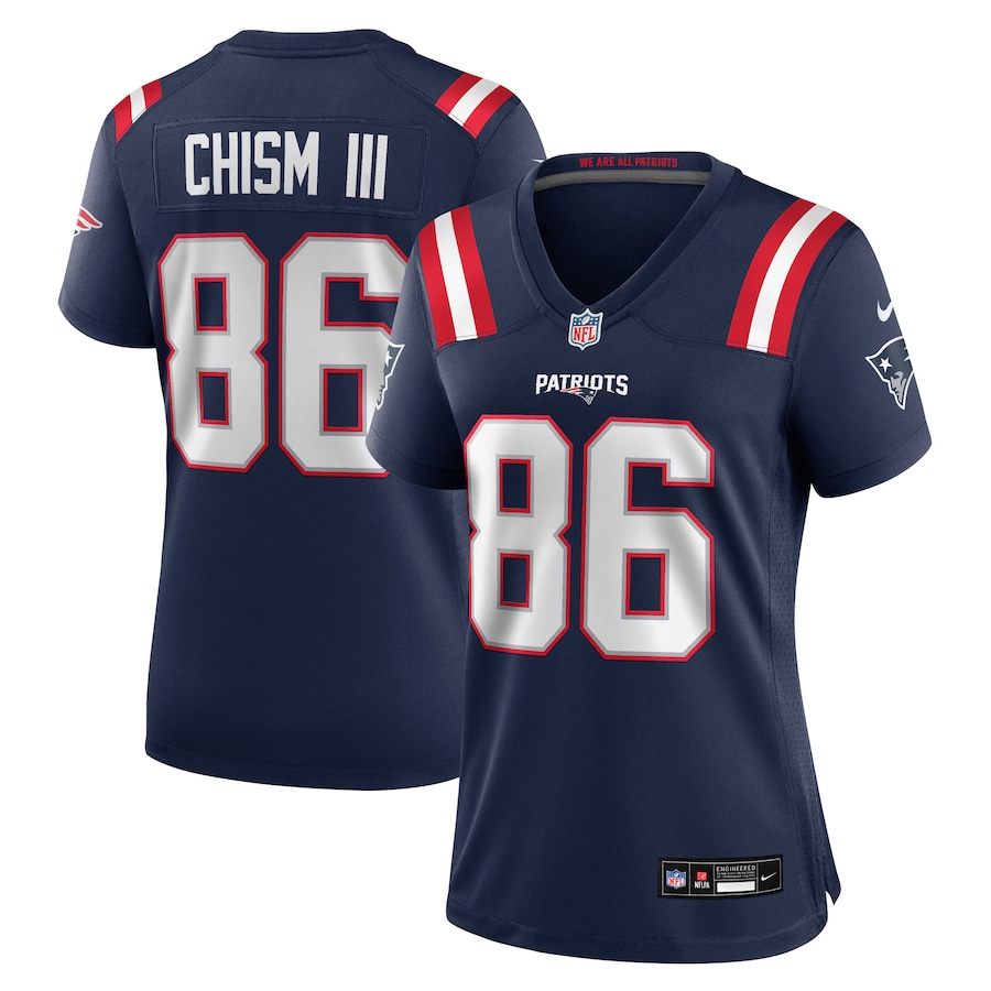 Women's New England Patriots Efton Chism III Nike Navy Team Game Jersey - Jersey