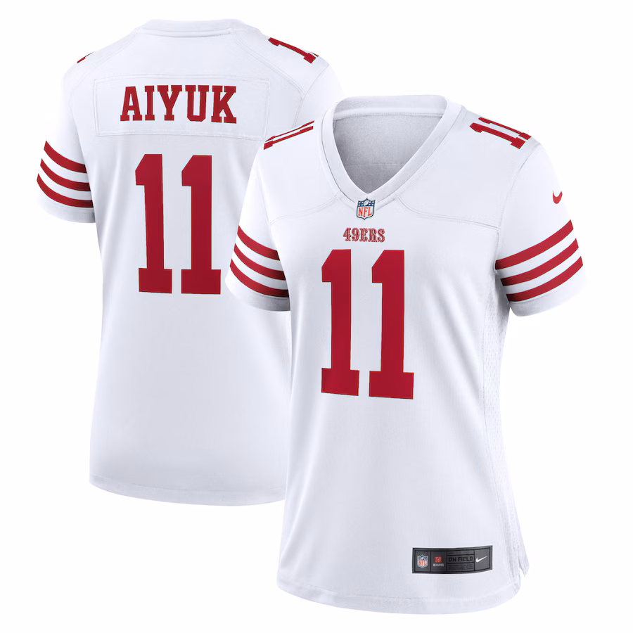 Women's San Francisco 49ers Brandon Aiyuk Nike White Player Jersey - Jersey