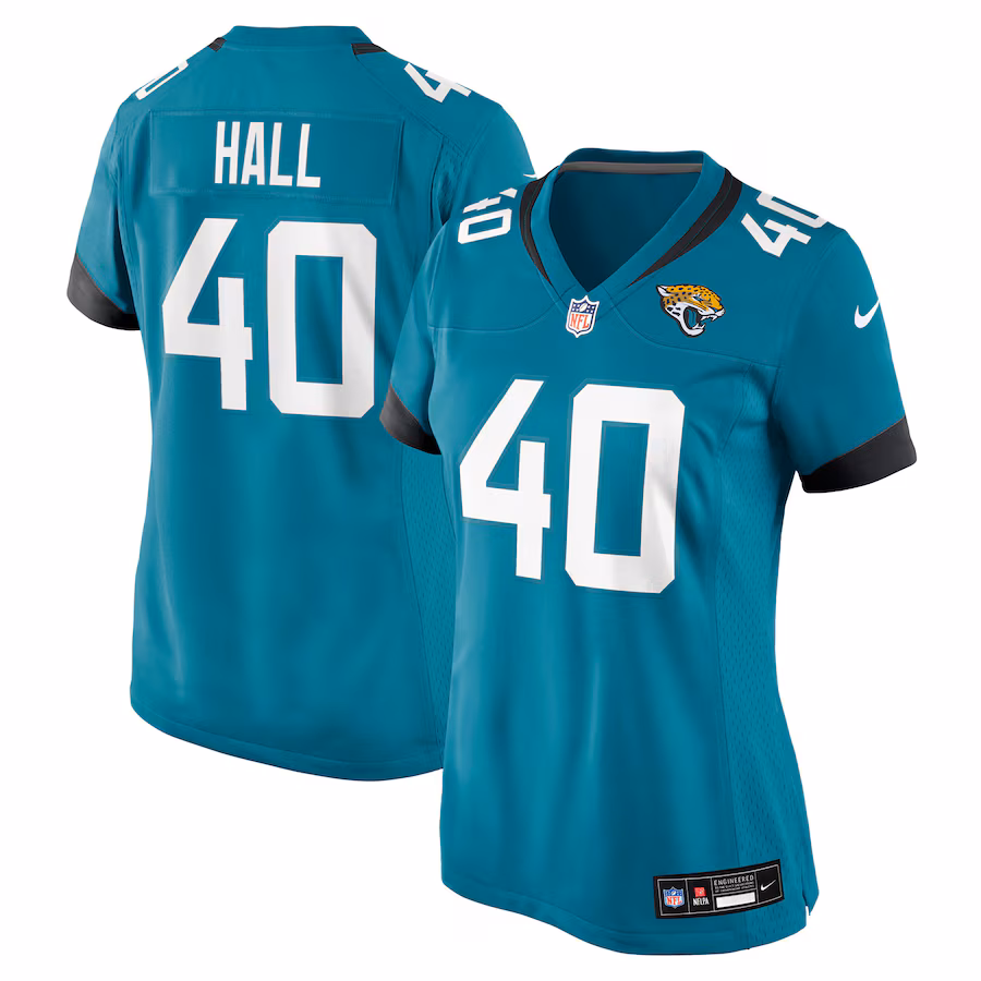Women's Jacksonville Jaguars Tyler Hall Nike Teal Team Game Jersey - Jersey