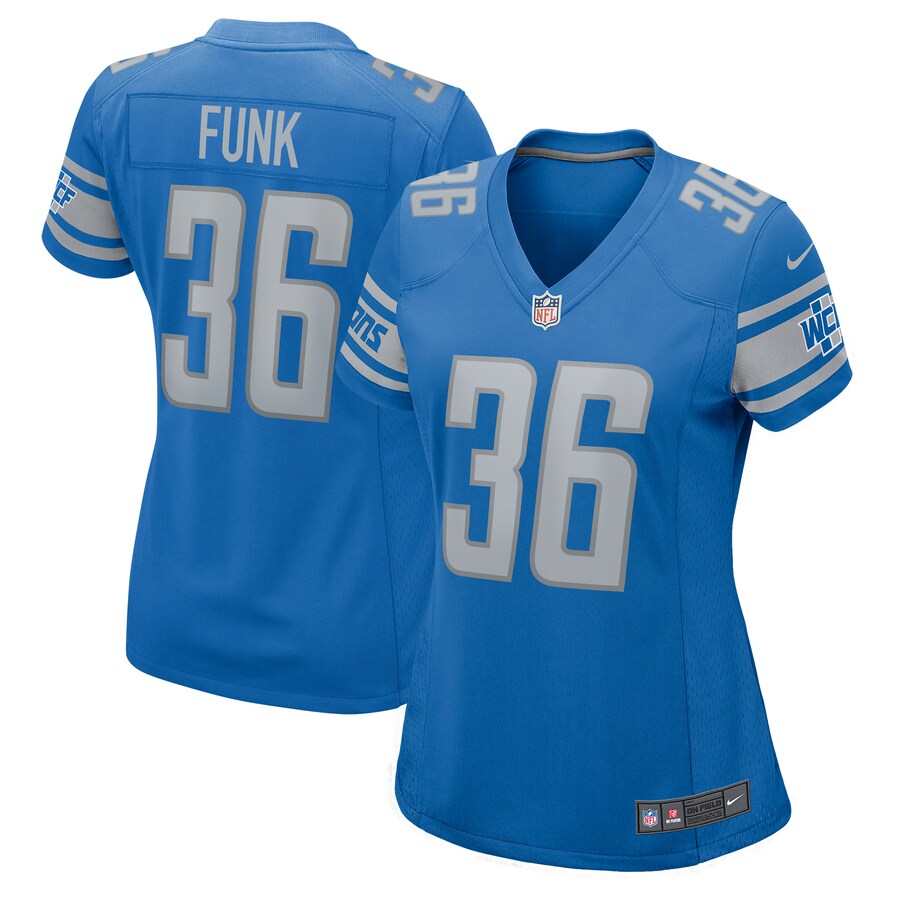 Women's Detroit Lions Jake Funk Nike  Blue  Game Jersey - Jersey