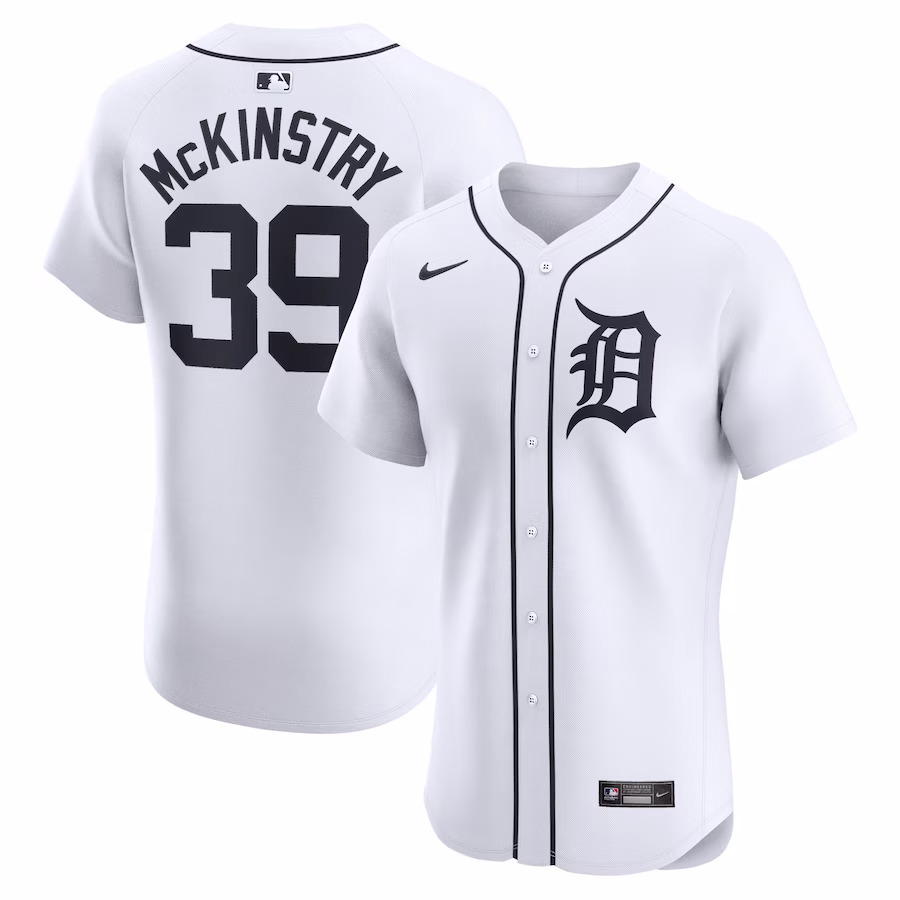 Men's Detroit Tigers Zach McKinstry Nike White Home Elite Player Jersey - Jersey