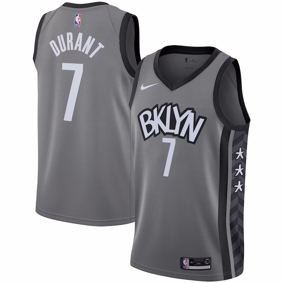 Men's Brooklyn Nets Kevin Durant Nike Gray 2019/2020 Swingman Jersey - Statement Edition - Jersey