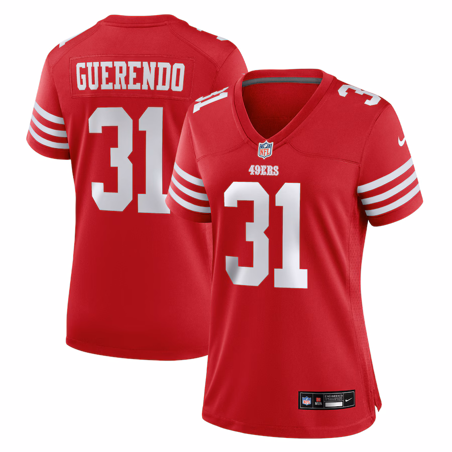Women's San Francisco 49ers Isaac Guerendo Nike Scarlet Game Jersey - Jersey