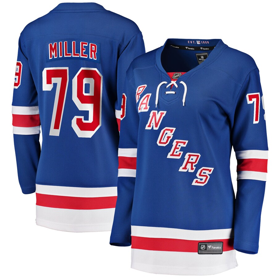 Women's New York Rangers K'Andre Miller Fanatics Branded Blue 2017/18 Home Breakaway Jersey - Jersey