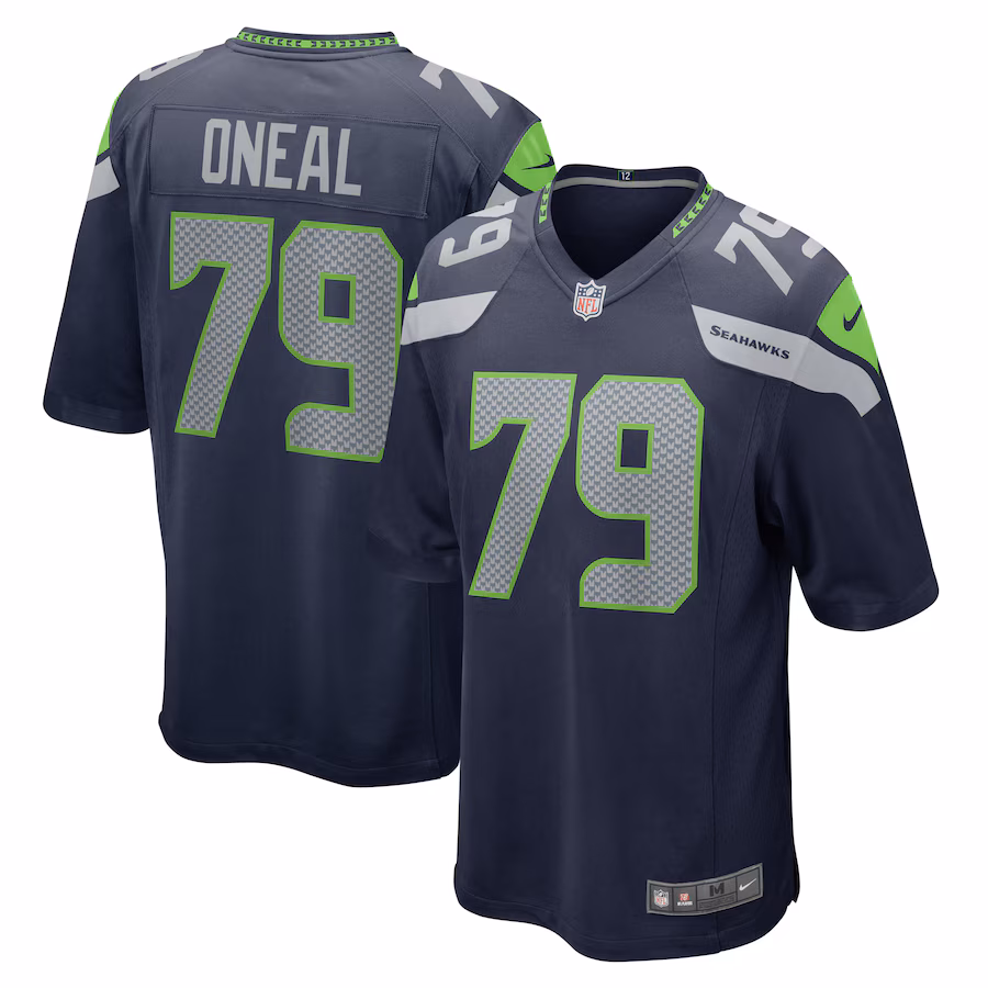 Men's Seattle Seahawks Raiqwon O'Neal Nike College Navy Team Game Jersey - Jersey