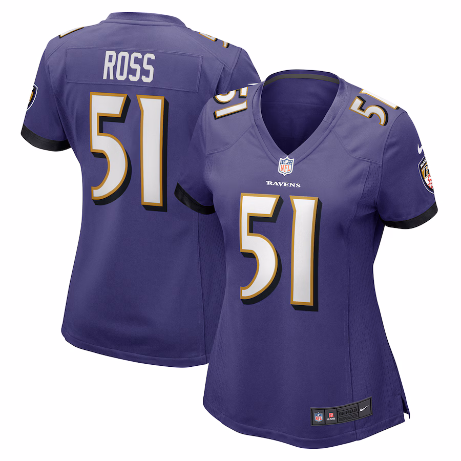 Women's Baltimore Ravens Josh Ross Nike Purple Game Player Jersey - Jersey