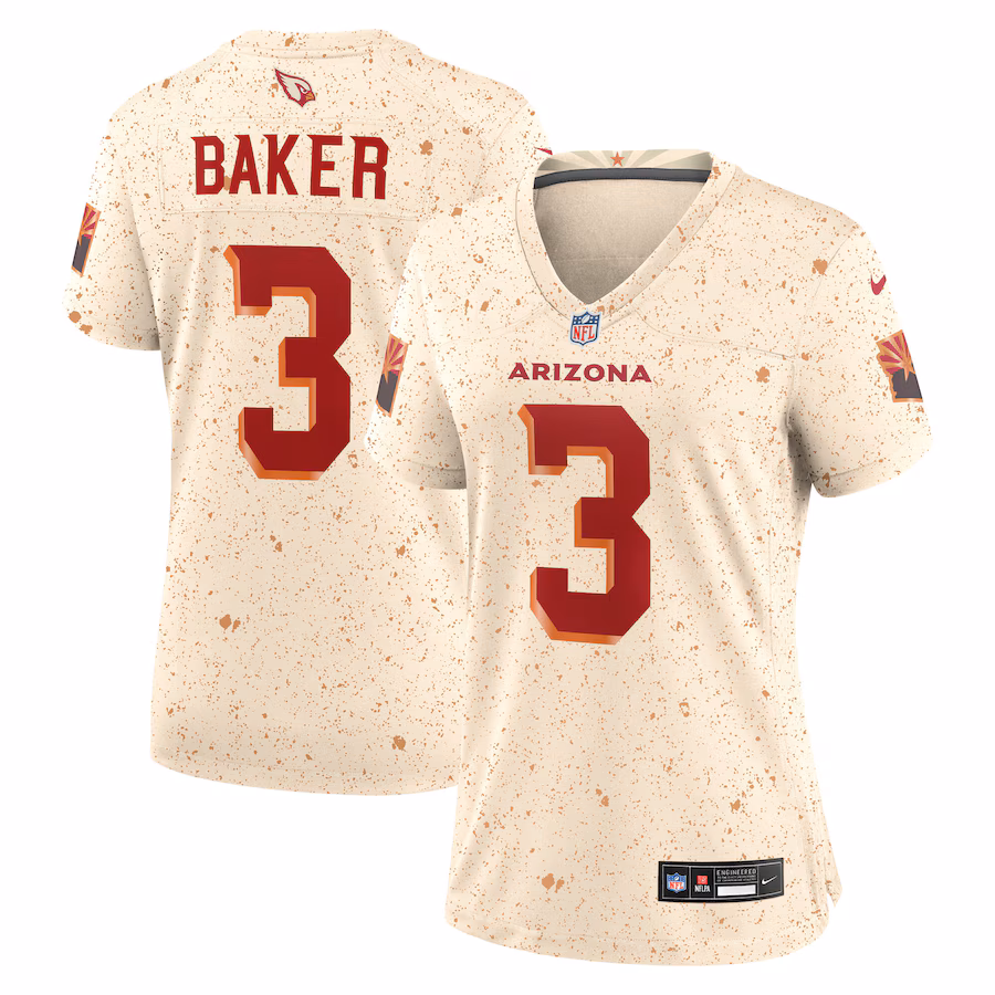 Women's Arizona Cardinals Budda Baker Nike Natural 2025 Rivalries Collection Game Jersey - Jersey
