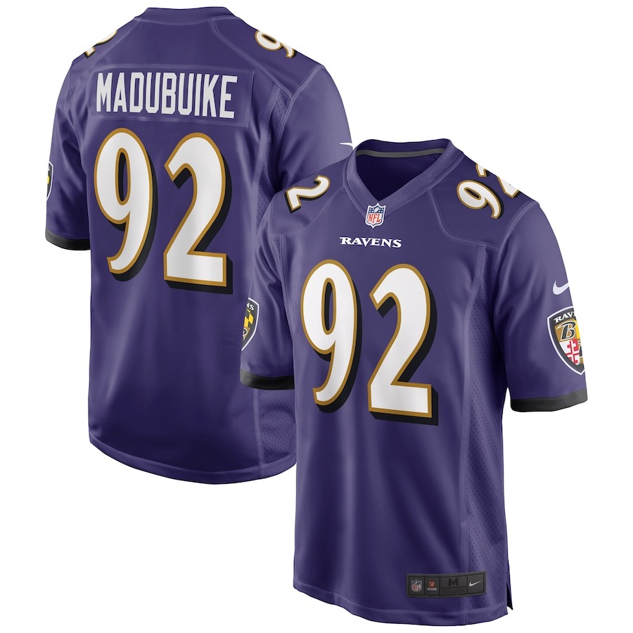 Men's Baltimore Ravens Justin Madubuike Nike Purple Game Player Jersey - Jersey