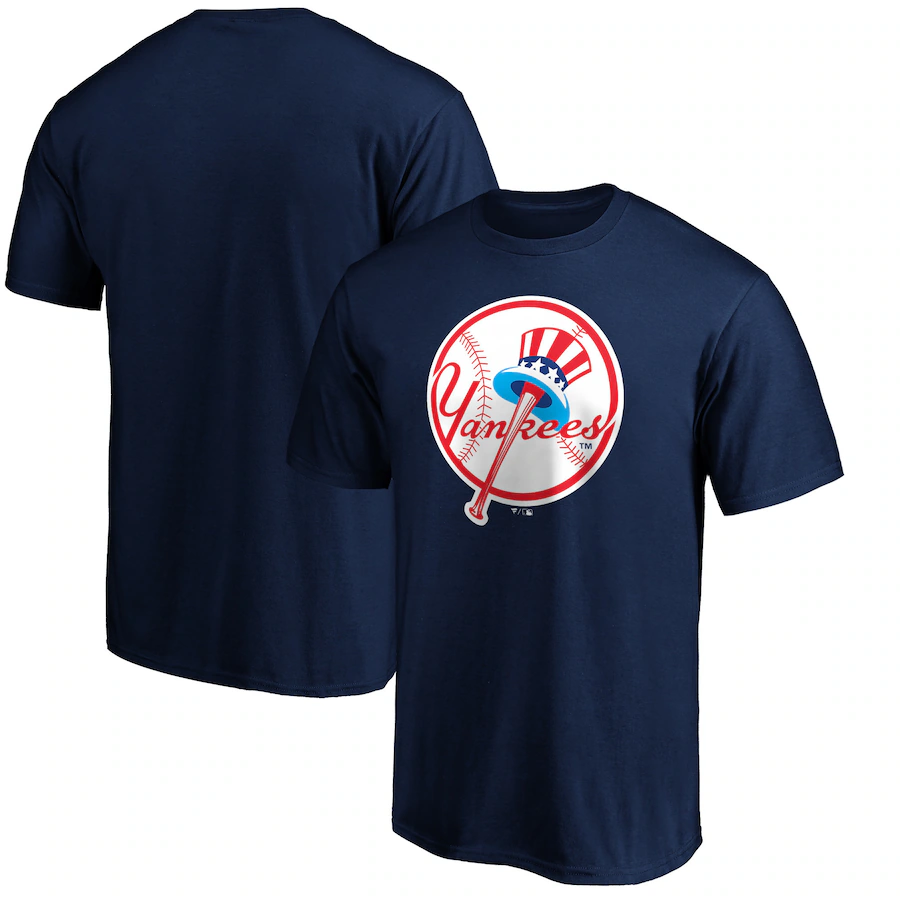Men's New York Yankees Navy Cooperstown Collection Forbes Team Logo T-Shirt - Jersey