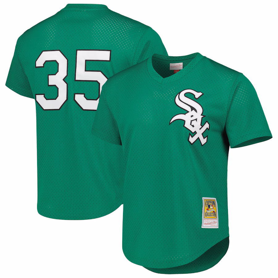 Men's Chicago White Sox Frank Thomas Mitchell & Ness Green Cooperstown Collection Authentic St. Patrick's Day 1996 Batting Practice Jersey - Jersey