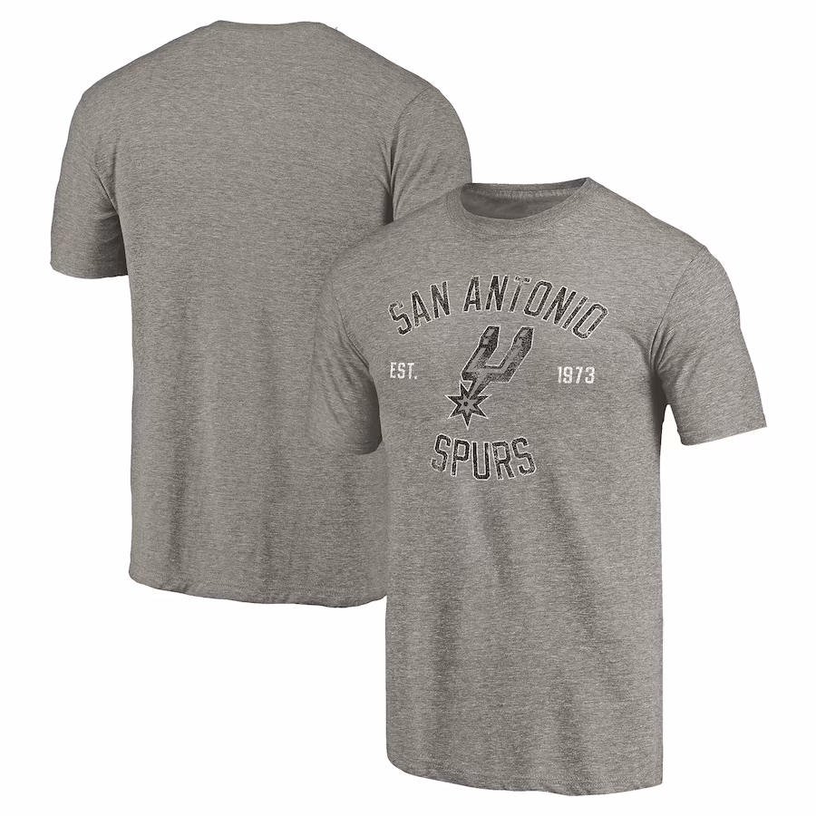 Men's San Antonio Spurs Gray Team Heritage Tri-Blend T-Shirt - Jersey