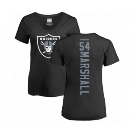 Football Women's Oakland Raiders #54 Brandon Marshall Black Backer T-Shirt - Jersey