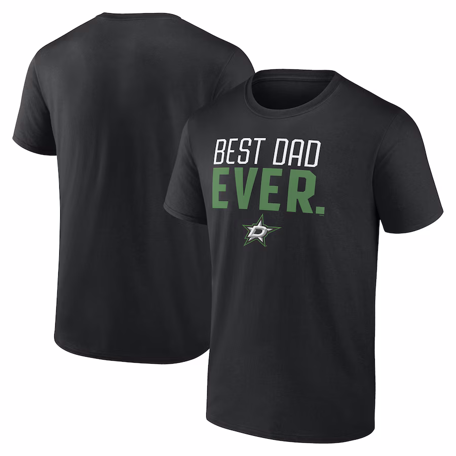 Men's Dallas Stars Black Best Dad Ever T-Shirt - Jersey