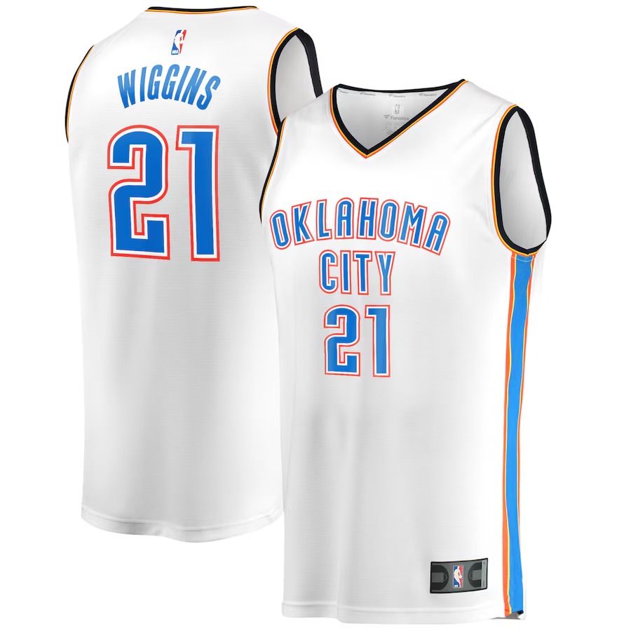 Men's Oklahoma City Thunder Aaron Wiggins Fanatics White Fast Break Player Jersey - Association Edition - Jersey