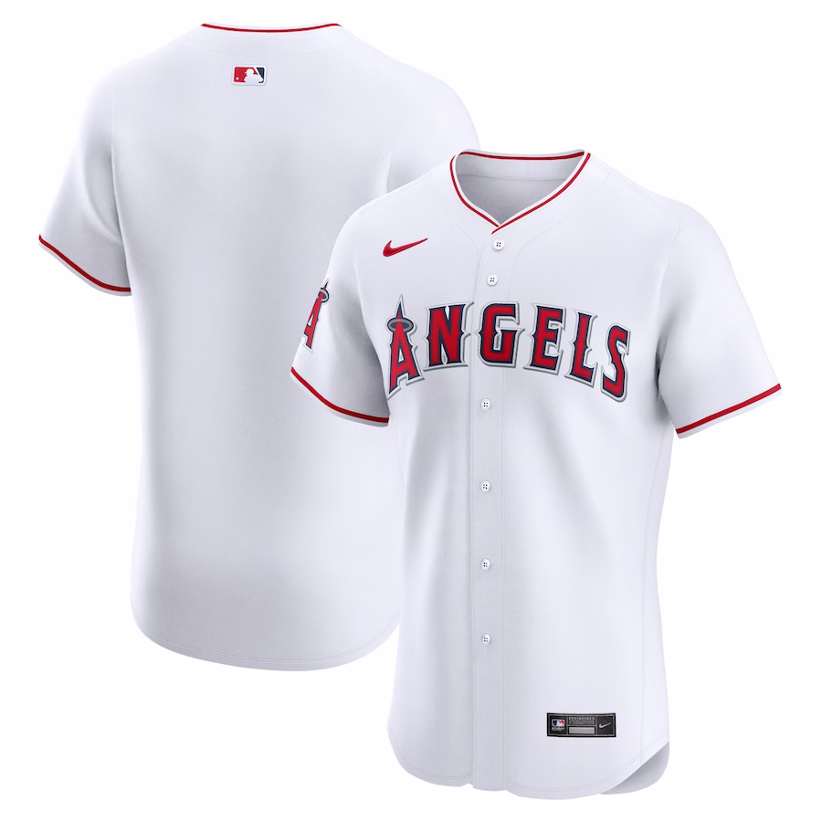 Men's Los Angeles Angels Nike White Home Elite Jersey - Jersey