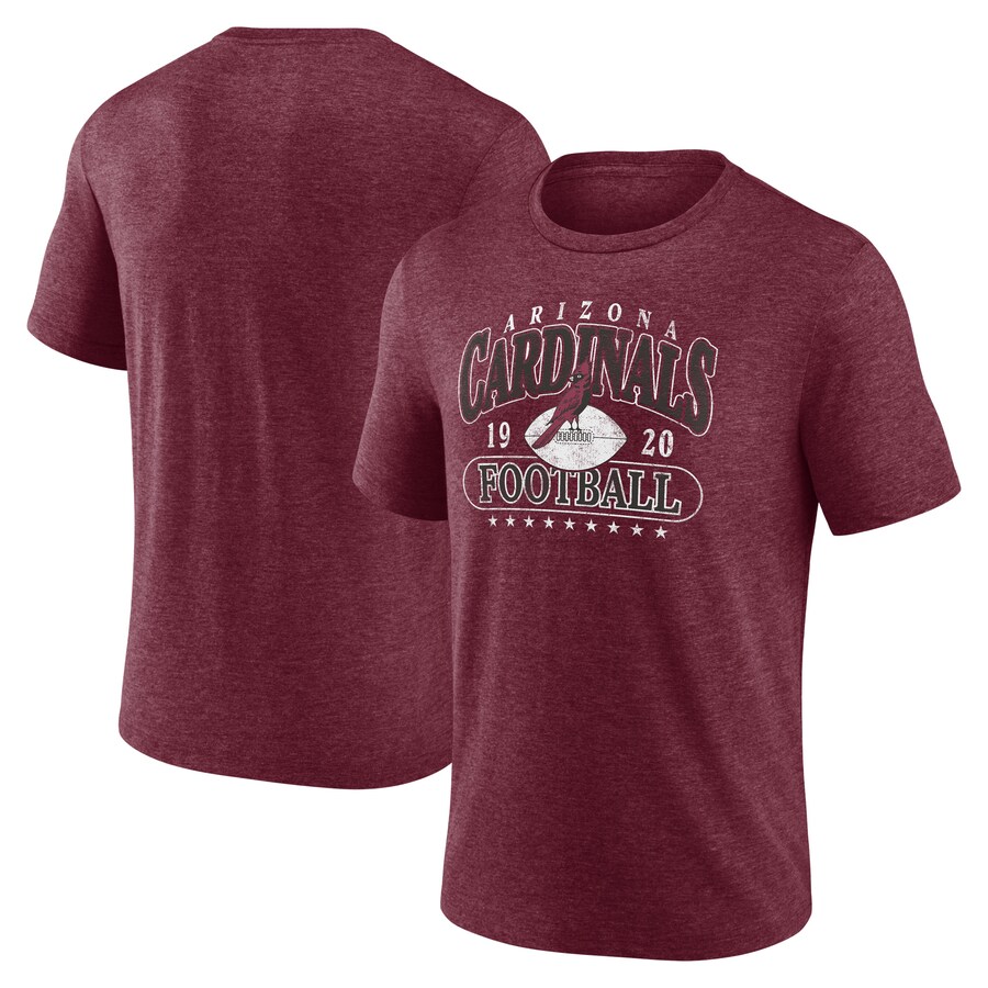 Men's Arizona Cardinals Fanatics Heather Cardinal Official Retro Tri-Blend T-Shirt - Jersey