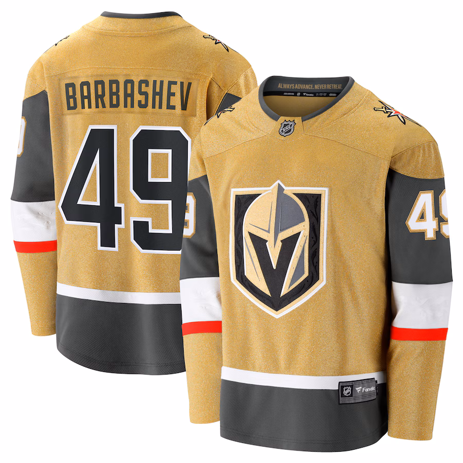 Men's Vegas Golden Knights Ivan Barbashev Fanatics Gold Home Breakaway Jersey - Jersey