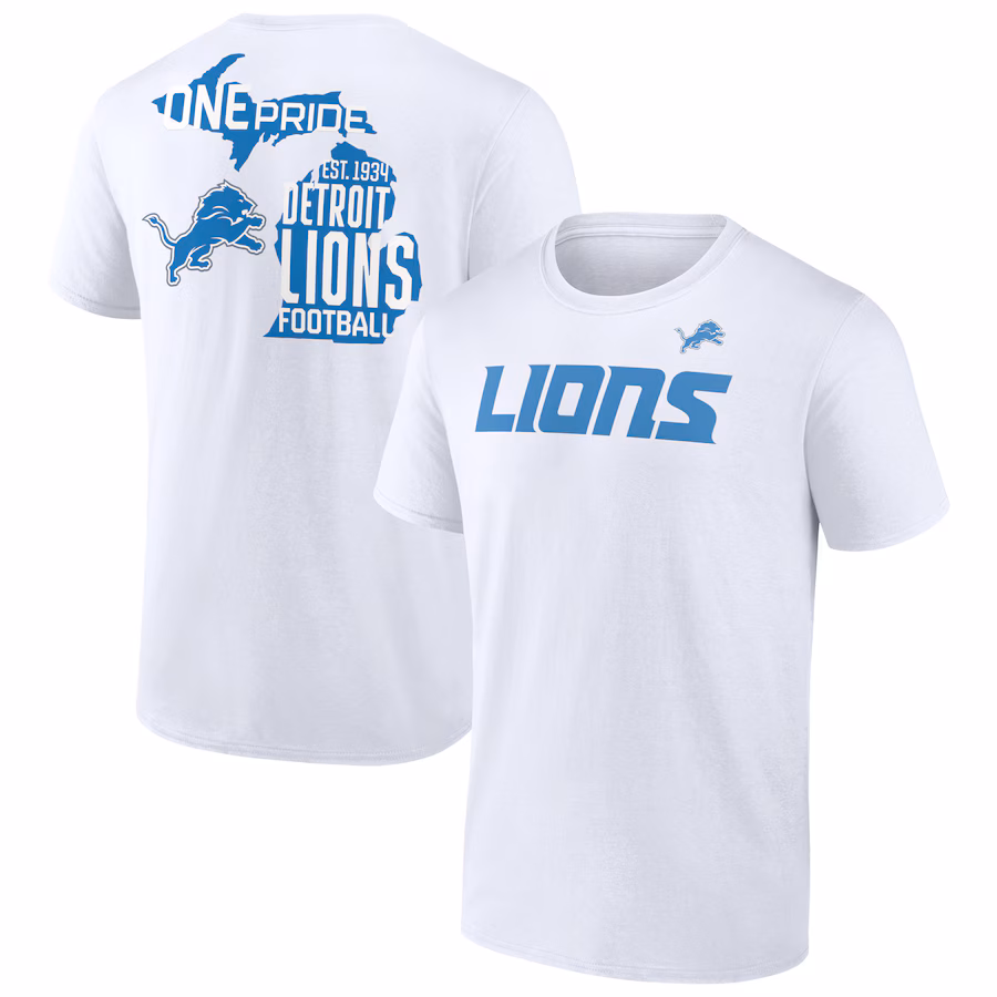 Men's Detroit Lions  White Hot Shot T-Shirt - Jersey
