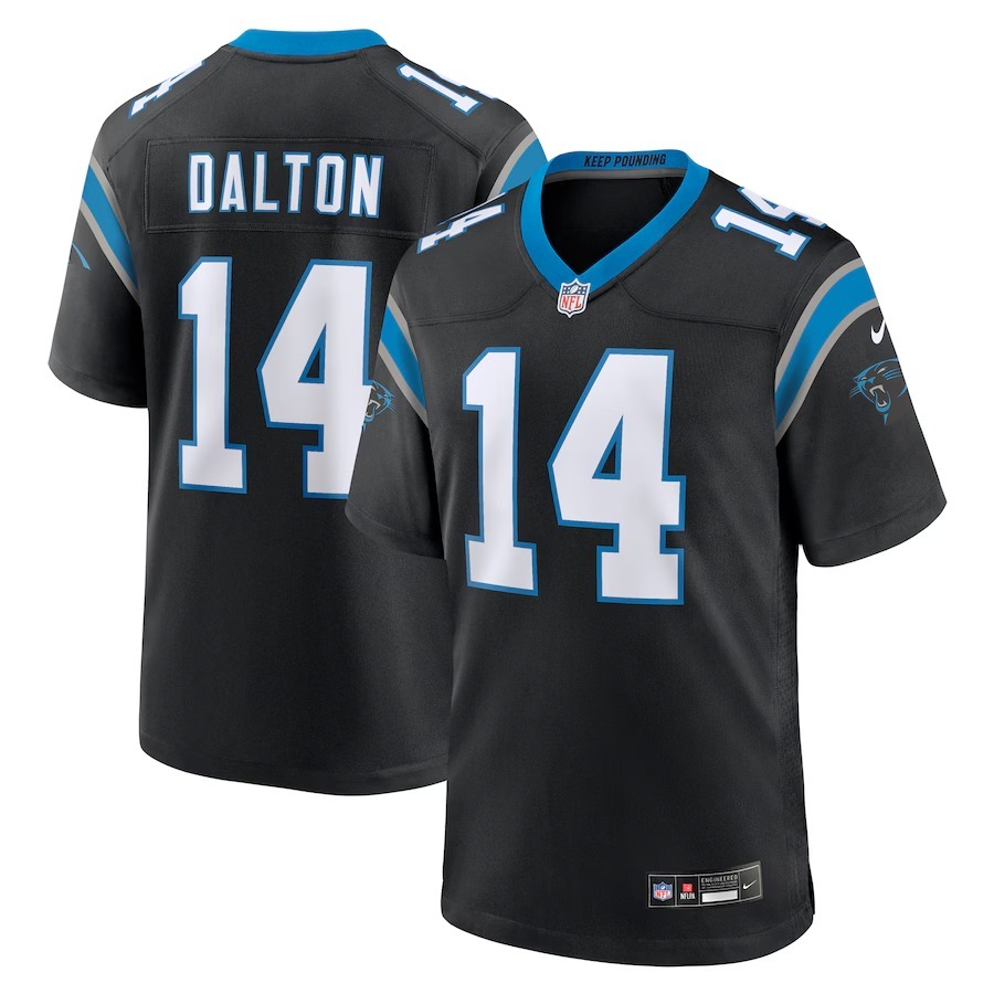 Men's Carolina Panthers Andy Dalton Nike Black Team Game Jersey - Jersey