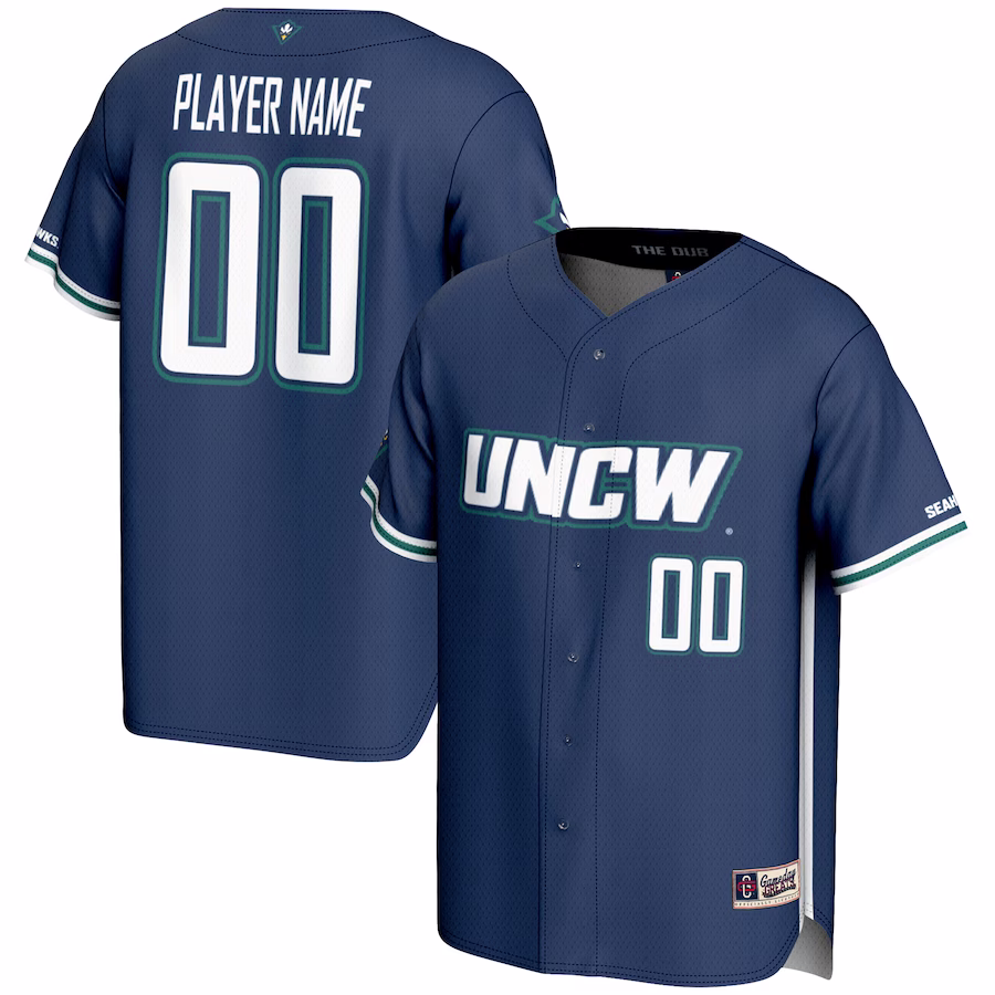 UNC Wilmington Seahawks GameDay Greats NIL Pick-A-Player Lightweight Baseball Jersey - Navy - Jersey