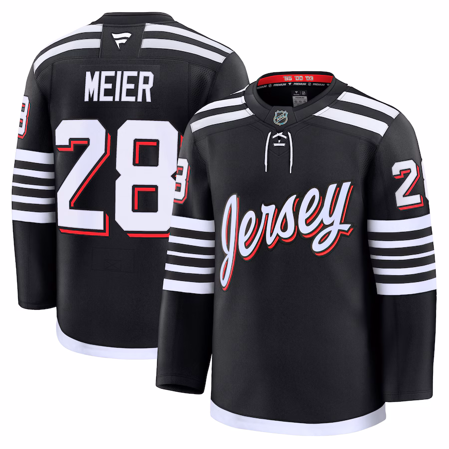 Men's New Jersey Devils Timo Meier Fanatics Black Alternate Premium Jersey - Jersey