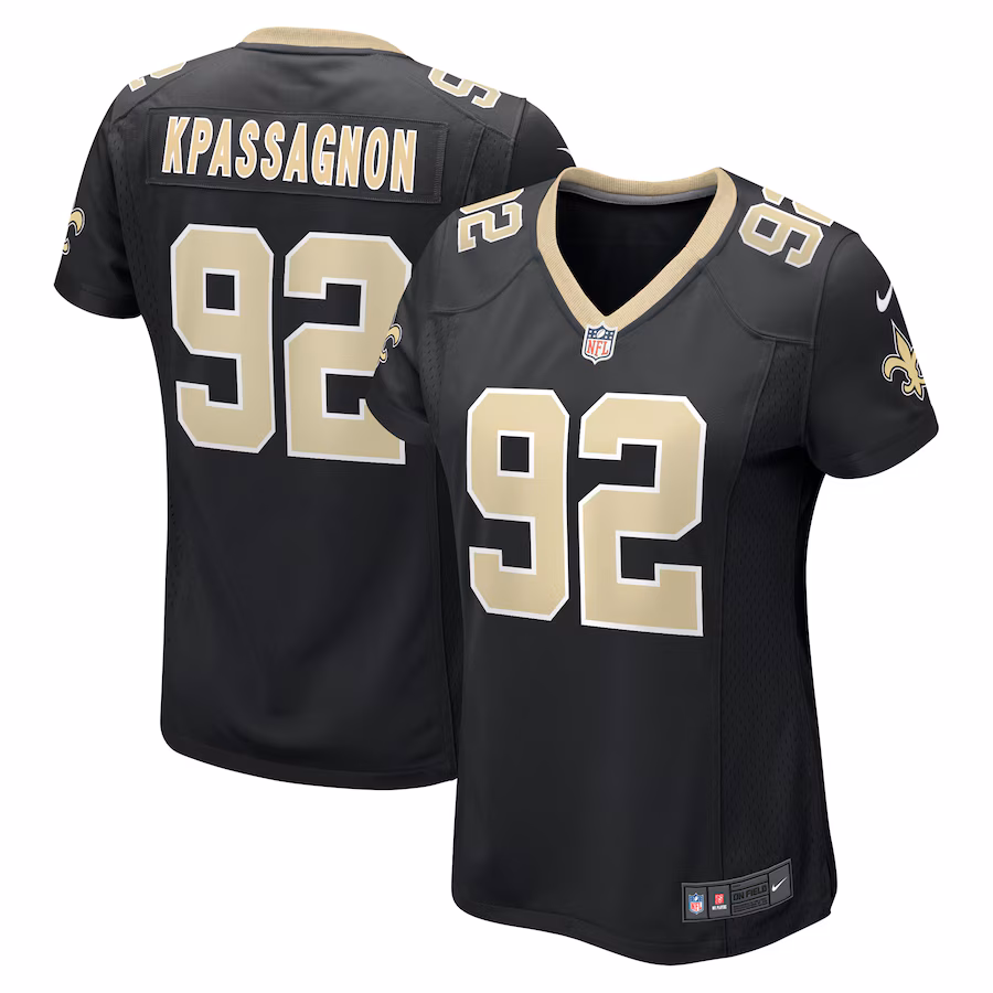 Women's New Orleans Saints Tanoh Kpassagnon Nike Black Game Player Jersey - Jersey