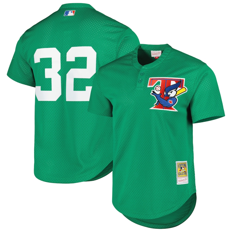 Men's Toronto Blue Jays Mitchell & Ness Green Cooperstown Collection Mesh Batting Practice Jersey - Jersey