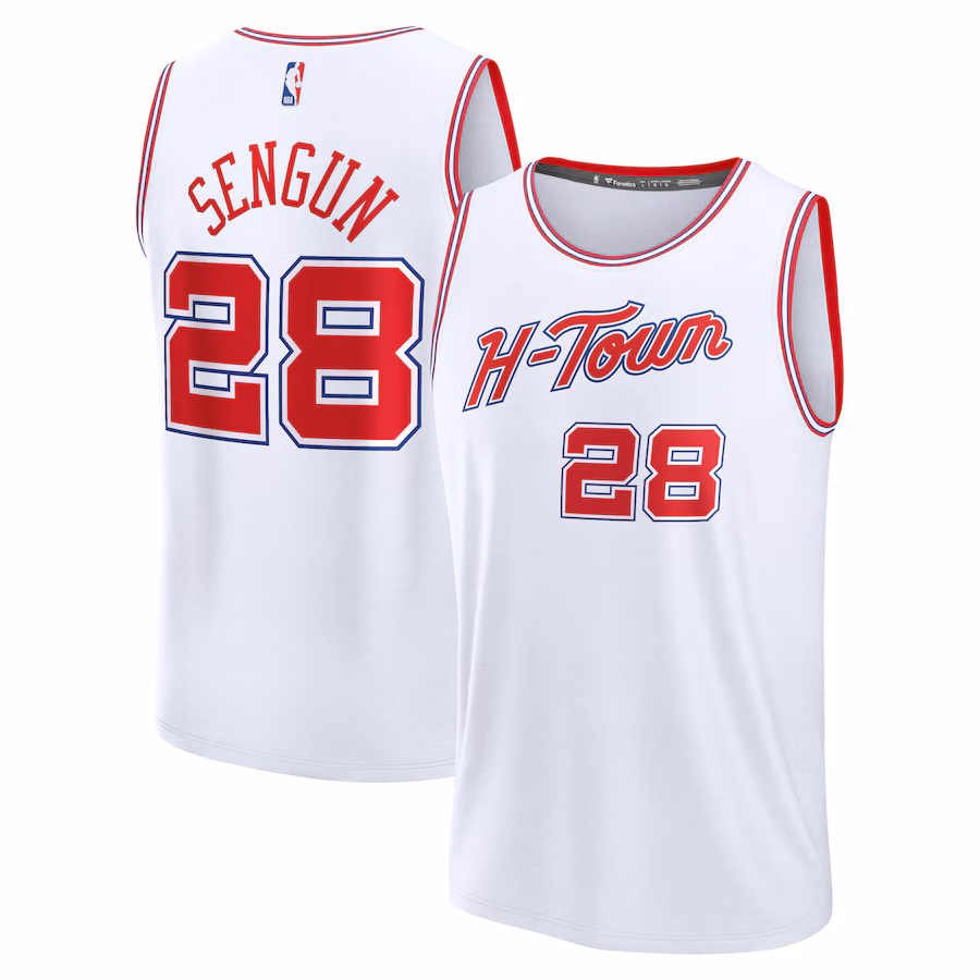Men's Houston Rockets Alperen Sengun Fanatics White Fast Break Jersey - City Edition - Jersey