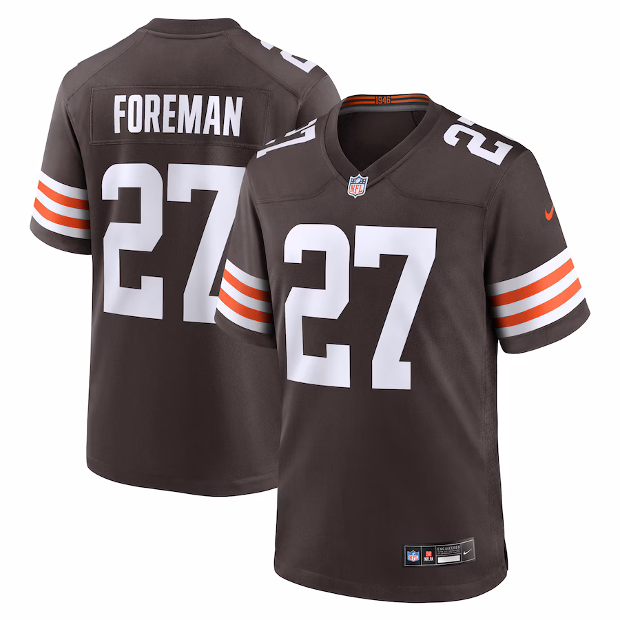 Men's Cleveland Browns D'Onta Foreman Nike Brown Team Game Jersey - Jersey