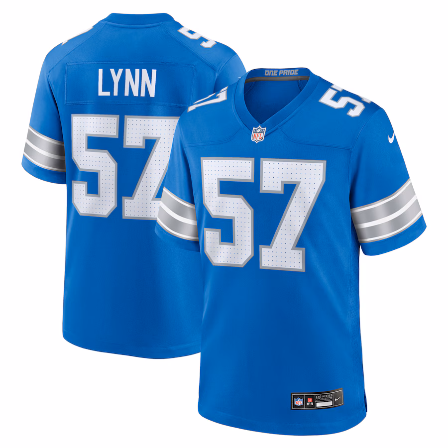 Men's Detroit Lions Nate Lynn Nike  Blue Game Jersey - Jersey