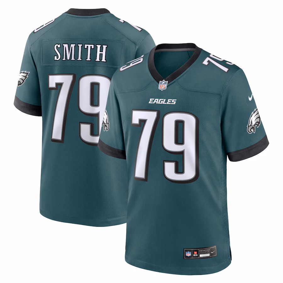 Men's Philadelphia Eagles Lecitus Smith Nike Midnight Green  Game Jersey - Jersey