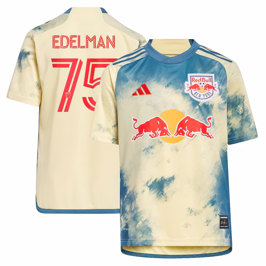 Youth New York Red Bulls Daniel Edelman adidas Yellow 2023 Daniel Patrick Kit Replica Jersey - Jersey