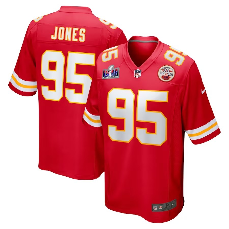 Men's Kansas City Chiefs Chris Jones Nike Red Super Bowl LVIII Game Jersey - Jersey