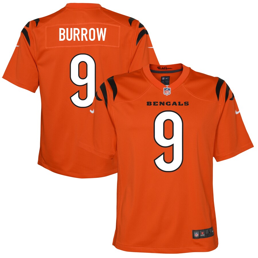 Youth Cincinnati Bengals Joe Burrow Nike Orange Alternate Game Jersey - Jersey