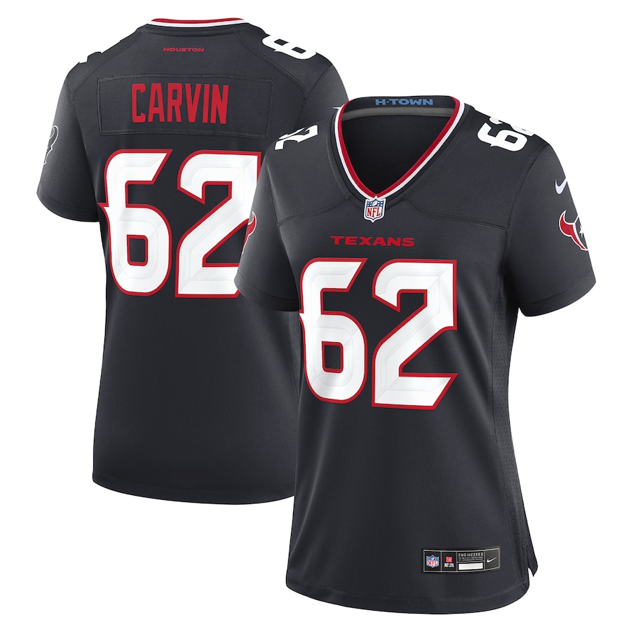 Women's Houston Texans Jerome Carvin Nike Navy Team Game Jersey - Jersey