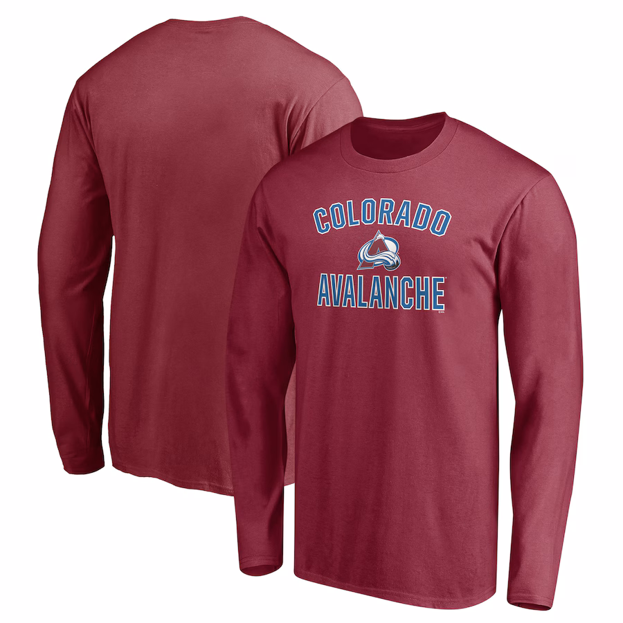 Men's Colorado Avalanche Burgundy Victory Arch Long Sleeve T-Shirt - Jersey