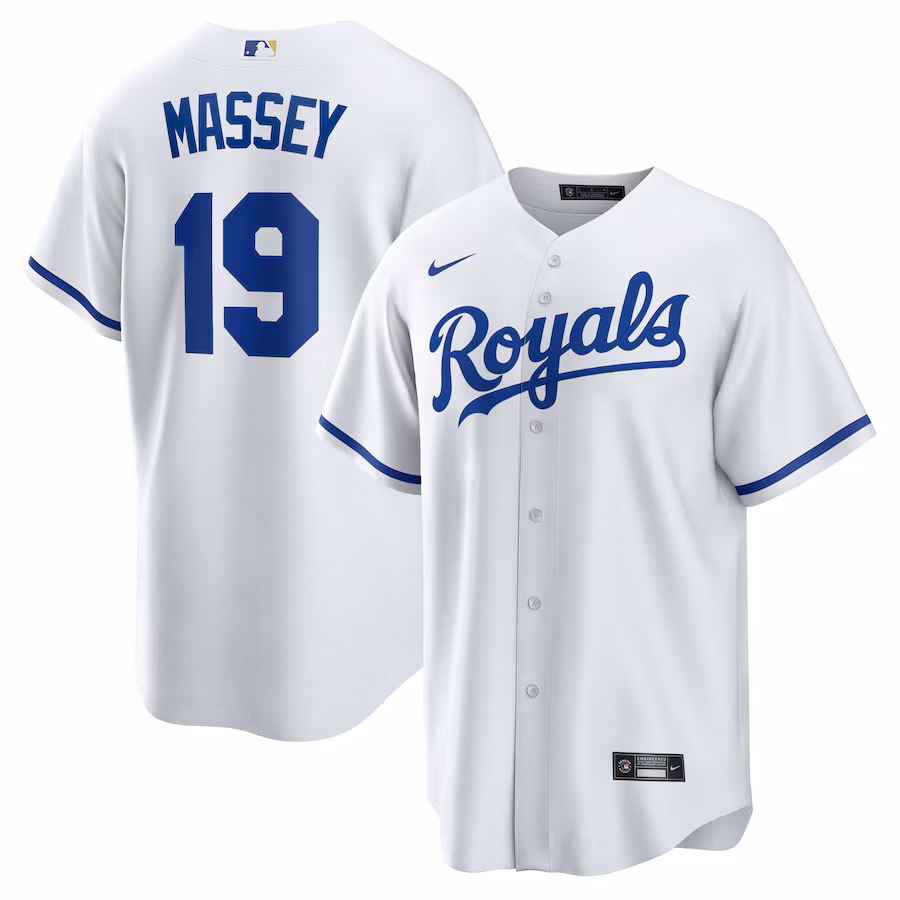 Men's Kansas City Royals Michael Massey Nike White Home Replica Jersey - Jersey