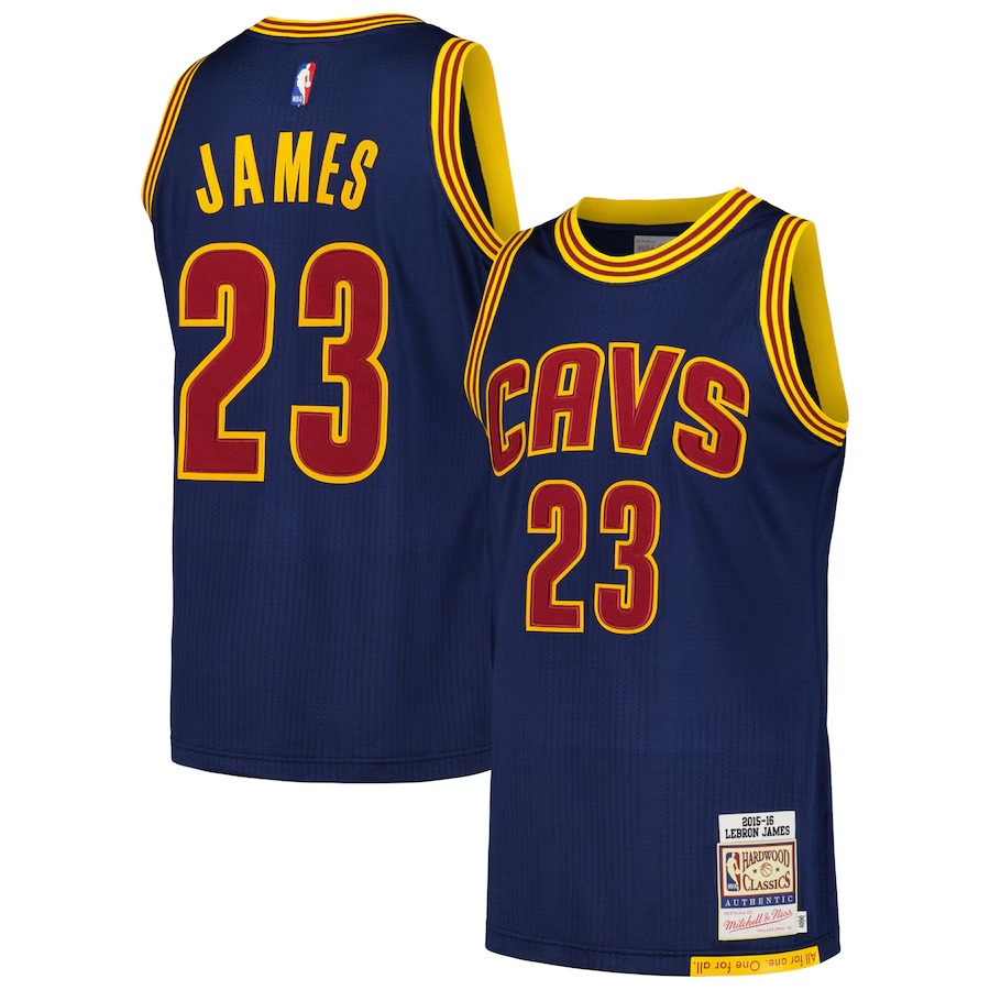 Men's Cleveland Cavaliers LeBron James Mitchell & Ness Navy 2015/16 Hardwood Classics Authentic Jersey - Jersey