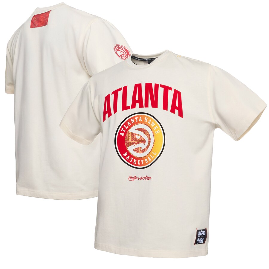 Men's Atlanta Hawks  NBA x Two Hype Cream Culture & Hoops Collection Premium T-Shirt - Jersey