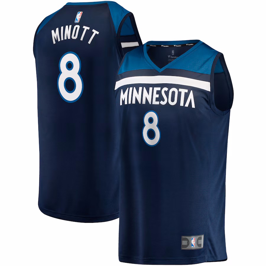 Men's Minnesota Timberwolves Josh Minott Fanatics Navy Fast Break Player Jersey - Icon Edition - Jersey