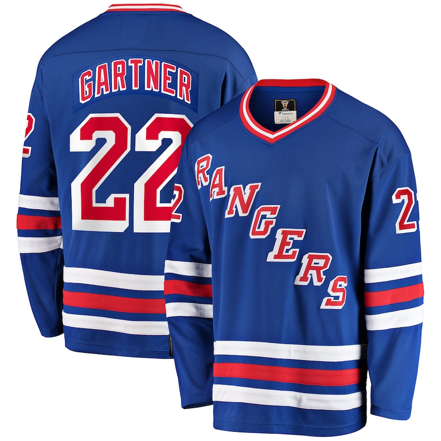 Men's New York Rangers Mike Gartner Fanatics Blue Premier Breakaway Retired Player Jersey - Jersey