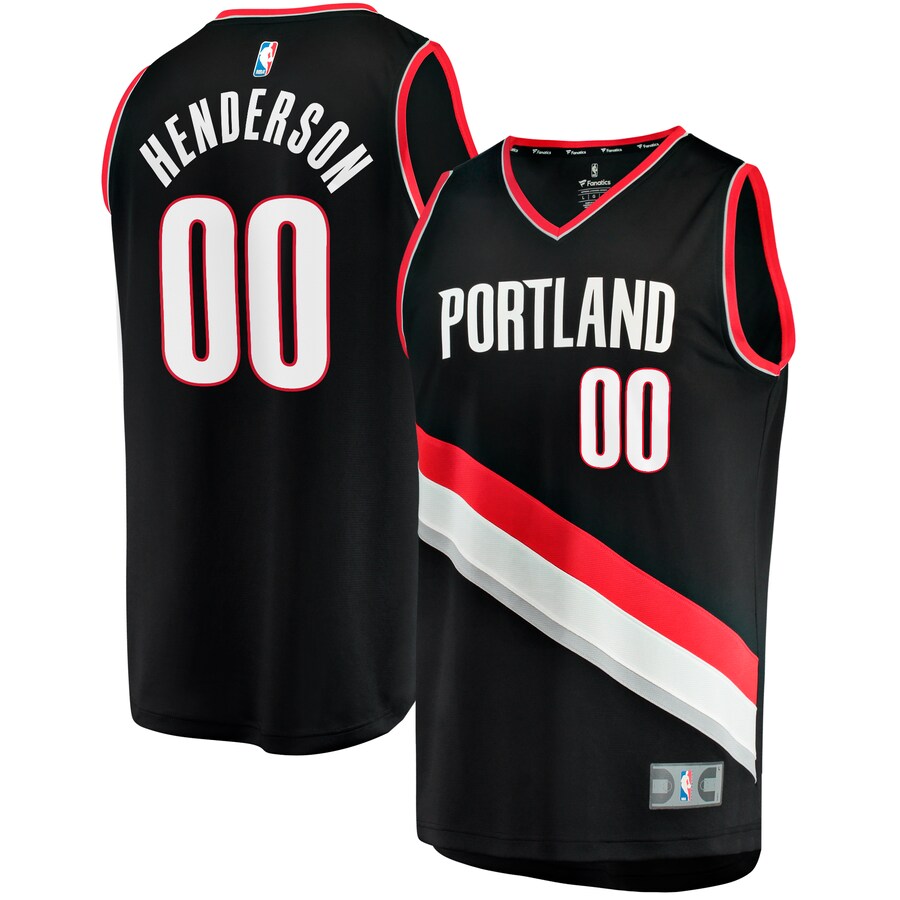 Youth Portland Trail Blazers Scoot Henderson Fanatics Black  Fast Break Replica Jersey - Icon Edition - Jersey